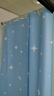 韩娜（Hanna）浴帘干湿分离套装隔断帘卫生间洗澡帘免打孔浴室门帘保暖防水防霉 蓝星星（超强防水-防霉不透） 单帘120宽*180高+挂环（不含杆） 实拍图