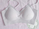 氧心（YANGXIN）两件装内衣女夏季无痕聚拢文胸无钢圈背心吊带运动女士胸罩美背 浅紫+粉底肤【吊带款】 XL 实拍图