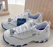 斯凯奇（Skechers）女鞋秋冬小白熊休闲鞋子厚底增高百搭运动软底老爹鞋99999863 白色/海军蓝色/WNV 38 实拍图