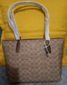 蔻驰（COACH）【品牌直供】女士大号大容量单肩手提托特包棕黄拼棕色CBT20 实拍图