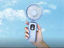 卡培登手持小风扇 多功能智能数显5挡大风力风扇便携迷你充电风扇办公室宿舍桌面户外可用 H01蓝色 实拍图