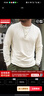 马登工装 美式复古重磅亨利衫长袖T恤男开领硬汉内搭纯棉打底衫秋 米白 XL 实拍图