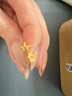 六福珠宝足金栀子花黄金耳钉耳饰送礼 计价 G01G0027DS 1.04克(含工费100元) 配硅胶耳堵 实拍图