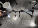 蔡司（ZEISS）镜片近视眼镜框男半框防蓝光辐射可配带散光度数眼睛女钛合金镜架 简约款 黑银 配康美达1.60防蓝光变灰 0-800度 实拍图