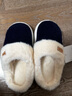 朴西冬季新款简约毛呢女士保暖居家棉拖鞋室内静音 静谧蓝 40-41 实拍图