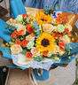 艾斯维娜鲜花速递向日葵混搭花束生日礼物全国同城配送 向日葵香槟韩式花束 实拍图