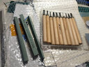 美科（MYTEC）初学者雕刻刀木工石膏雕刻笔手工篆刻刀专业雕花套装橡皮章木刻刀 塑盒10支装+磨石 实拍图