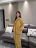 ZUMASHL睡衣女士2026新款秋冬季纯棉夹棉袄加厚保暖可外穿家居服套装冬天 S85990#（翻领）夹棉套装-麦穗金 M 【建议85-120斤穿】三层加厚 实拍图