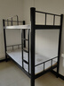 上下铺铁床宿舍床双人家用学生公寓双层钢制成人铁架床员工高低床 加厚加粗型黑色2000*1000带床板 实拍图
