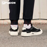 FILA FUSION斐乐男鞋POP帆布鞋潮牌男子潮流板鞋街拍运动休闲鞋男 黑-BK 42.5 实拍图