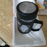 玻璃水杯商务杯大容量男女生带盖泡茶饮水礼品杯家用把手杯 黑色 实拍图