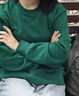 班尼路春秋季重磅情侣款卫衣柔软舒适休闲宽松通勤潮牌纯色经典百搭外套 【圆领卫衣】-墨绿#纯色 2XL 实拍图