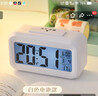 三年二班多功能电子闹钟温湿度计学生专用起床神器强力叫醒儿童桌面时钟摆件生日礼物 白色（电池款） 实拍图