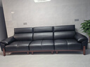 法莎蒂钢琴键真皮沙发可调节头靠实木中古风头层真皮直排客厅沙发 3.1米单扶单+单+单扶单 【豪华版·Q弹坐感】3.0mm超厚半青头层牛皮 实拍图