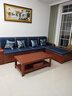 辰娅 实木沙发 胡桃木实木沙发组合现代中式冬夏两用大小户型储物家具 【70%用户选择】四人位+贵妃榻+茶几 实拍图