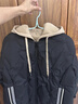 艾莱依羽绒服女假两件短款连帽宽松时尚保暖棒球服外套 炭黑155 实拍图
