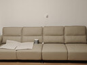 左右沙发客厅网红奶油风小户型直排真皮沙发DZY6018四人位 奶油白 实拍图