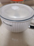 亿嘉（IJARL） 陶瓷碗可微波炉上班族专用打工便当碗饭碗带盖泡面碗 白色6英寸 实拍图