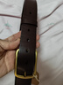 牛当家男士皮带真皮头层牛皮腰带黄铜扣针扣纯牛皮裤带生日礼物 咖色110cm(33-34码/2.6-2.7尺) 实拍图