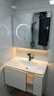 浴百家小户型卫生间卫浴室柜陶瓷一体盆洗脸盆柜组合洗手盆洗漱台洗脸池 80月亮镜柜+圆角陶瓷盆 实拍图