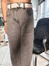 Foss Phil牛仔裤子男秋冬季百搭显瘦宽松直筒潮流阔腿美式休闲裤烟灰L 实拍图