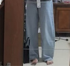 优衣库女装男装宽松廓形牛仔裤/弯刀镰刀裤子25秋冬新款479000 62 粉蓝色 23 /150/58A 实拍图