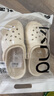 朴西洞洞鞋女夏季厚底踩屎感情侣防滑拖鞋 云朵白  35-36  实拍图