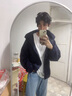 优衣库男装女装防风立领茄克外套夹克户外休闲连帽外套475038 475038/69藏青色 S 实拍图