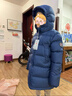 保姆鹅  【风墙】儿童羽绒服宝宝中长款护脸加厚外套保暖童装[NG2664] 藏蓝 150 实拍图