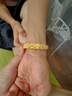 DW&GN足金足银满天星推拉手镯爆闪9999足金包银推拉可调节手环圆棍宽版 宽背满天星手镯总重约35克 包金2克 实拍图