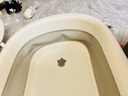 iuu婴儿洗澡盆 可折叠宝宝浴盆大号 洗澡神器躺托浴架新生儿童用品 【北欧灰】+调节感温浴架+脸盆*3 材质：FAD食品级材质检测认证 实拍图