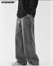 viishow美式复古基础百搭大码休闲长牛仔裤男士潮牌ins百搭直筒宽松阔腿 浅灰 L 实拍图
