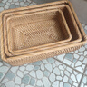 越南进口藤编收纳筐桌面长方形玩具零食田园收纳篮编织出口 小方筐大号30*19*高9 实拍图