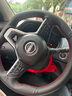 淄客日产方向盘套真皮手缝新奇骏逍客劲客天籁轩逸途达乐骐达蓝鸟探陆 头层牛皮小牛皮黑皮侧孔红线 实拍图