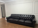 京鹊【评价2万+】美式沙发真皮法式复古沙发客厅四人位直排大巴顿沙发 单人位+三人位 尊享版+进口牛皮+实木框架+5公乳胶【全真皮】 实拍图