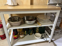 立太厨房置物架落地多功能切菜桌子工作台多层微波炉锅具收纳架窄边柜 三层长100宽50高80 【加厚30mm台面】台面可剁骨 实拍图