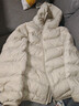 鸭鸭（YAYA）儿童轻薄羽绒服短款小童中大童连帽男女童2023秋冬洋气童装外套 米白色 130 实拍图