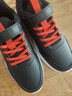 361°儿童运动鞋男童跑鞋秋冬密网轻便魔术贴女童皮革加绒保暖运动鞋 【皮革加绒】碳黑/能量红色 36 实拍图