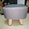 蔓斯菲尔小凳子家用矮凳布艺矮凳子搁脚凳软包实木腿小孩坐墩客厅沙发凳 特价-灰色26cm高可拆洗+实木框架 透气面料 实木凳腿 实拍图