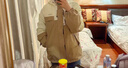 骆驼（CAMEL）三防户外休闲外套中性加绒运动风衣 J23CA6L6023 卡其 S 实拍图