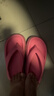 IQGD拖鞋女人字拖沙滩凉拖鞋外穿简约夏季E3004 玫红 40-41  实拍图