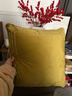 米乐轻奢刺绣抱枕沙发靠垫客厅靠枕套纯色天鹅绒办公室汽车腰枕 姜黄色（方框刺绣） 45*45cm抱枕套+枕芯 实拍图