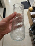 透明玻璃深海花瓶ins风植物干花插花水培大容器台面装饰客厅摆件 水波纹玻璃花瓶(17*5.5*8) 1个装 实拍图