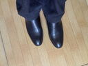 老爷车皮鞋男牛皮男士皮鞋春季透气软底商务正装高档皮鞋增高休闲爸爸鞋 FLL3655黑色【增高单鞋款】 39 (245mm) 标准码 实拍图