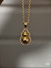 老铺黄金古法手工足金项链 · 葫芦（1号）钻饰吊坠（金链款） 新款中号锁骨链款金重约10.2g 实拍图