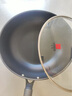 三禾微纳无涂层不粘炒锅可立盖炒菜锅无油烟含钛锅具32cm黛蓝青配钢铲 实拍图