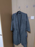 竹一百浴袍 纯棉吸水浴衣简约家居浴袍汗蒸服华夫格男女睡袍 灰色 M码 实拍图