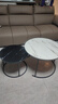 顺冠茶几客厅茶台仿岩板创意北欧茶桌现代小户型简约圆形小桌子极简型 【送货上门】黑架-70白纹+50黑纹 实拍图