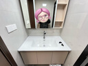 九牧（JOMOO）浴室柜陶瓷一体盆卫生间洗脸盆柜组合洗手盆卫浴洗漱台A2741升级 智能款 双侧灯|除雾 淡藕100cm 【无龙头】 实拍图