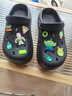 名创优品（MINISO）洞洞鞋男夏季外穿沙滩凉鞋防滑厚底踩屎感包头凉拖鞋黑色44-45 实拍图